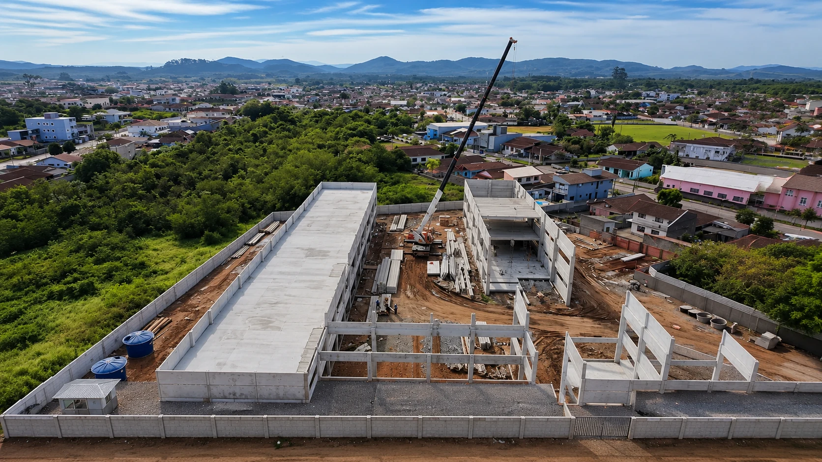 Vista aérea lateral da obra CEI Minas Gerais