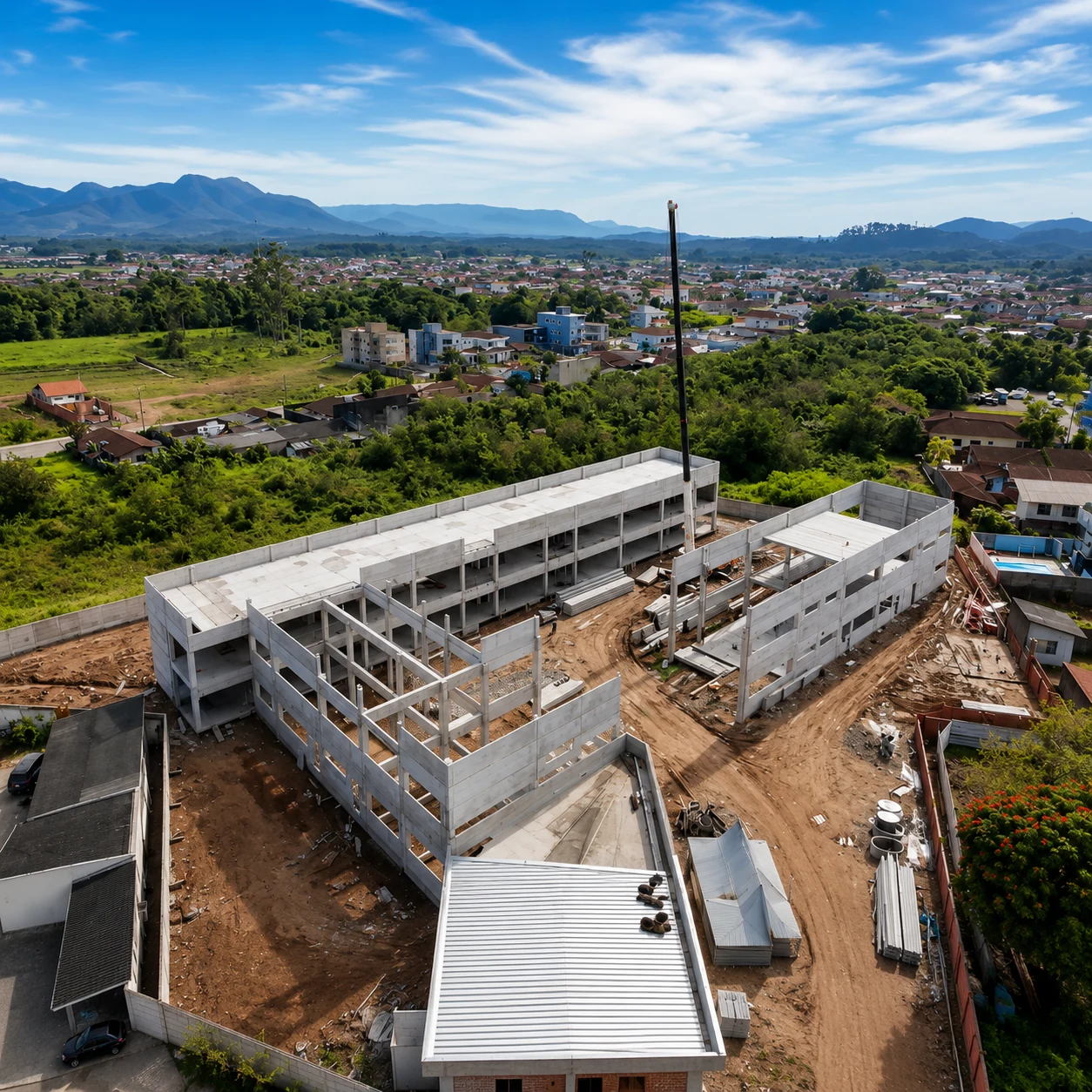Vista superior da obra CEI Minas Gerais